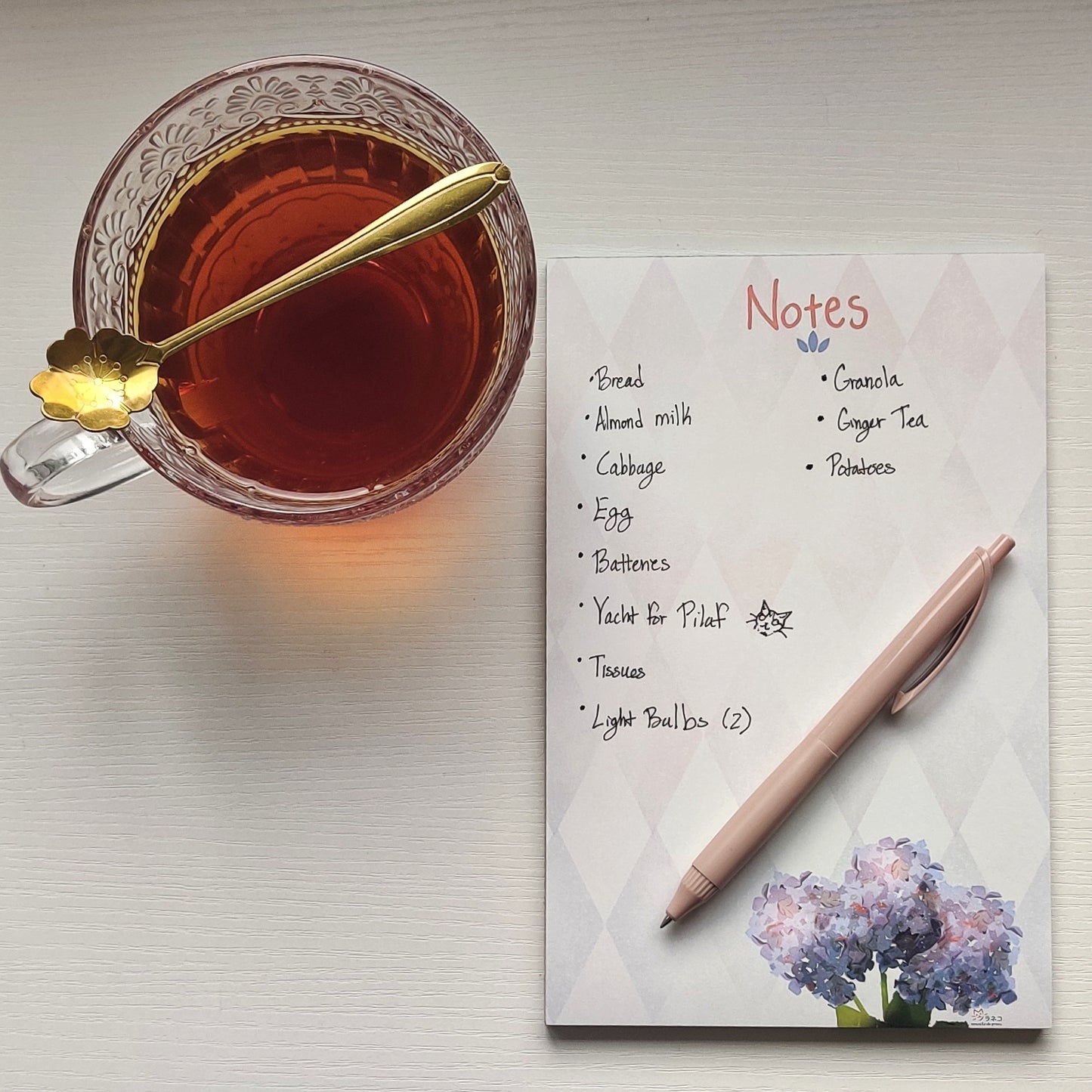 Glimmering Hydrangea Notepad