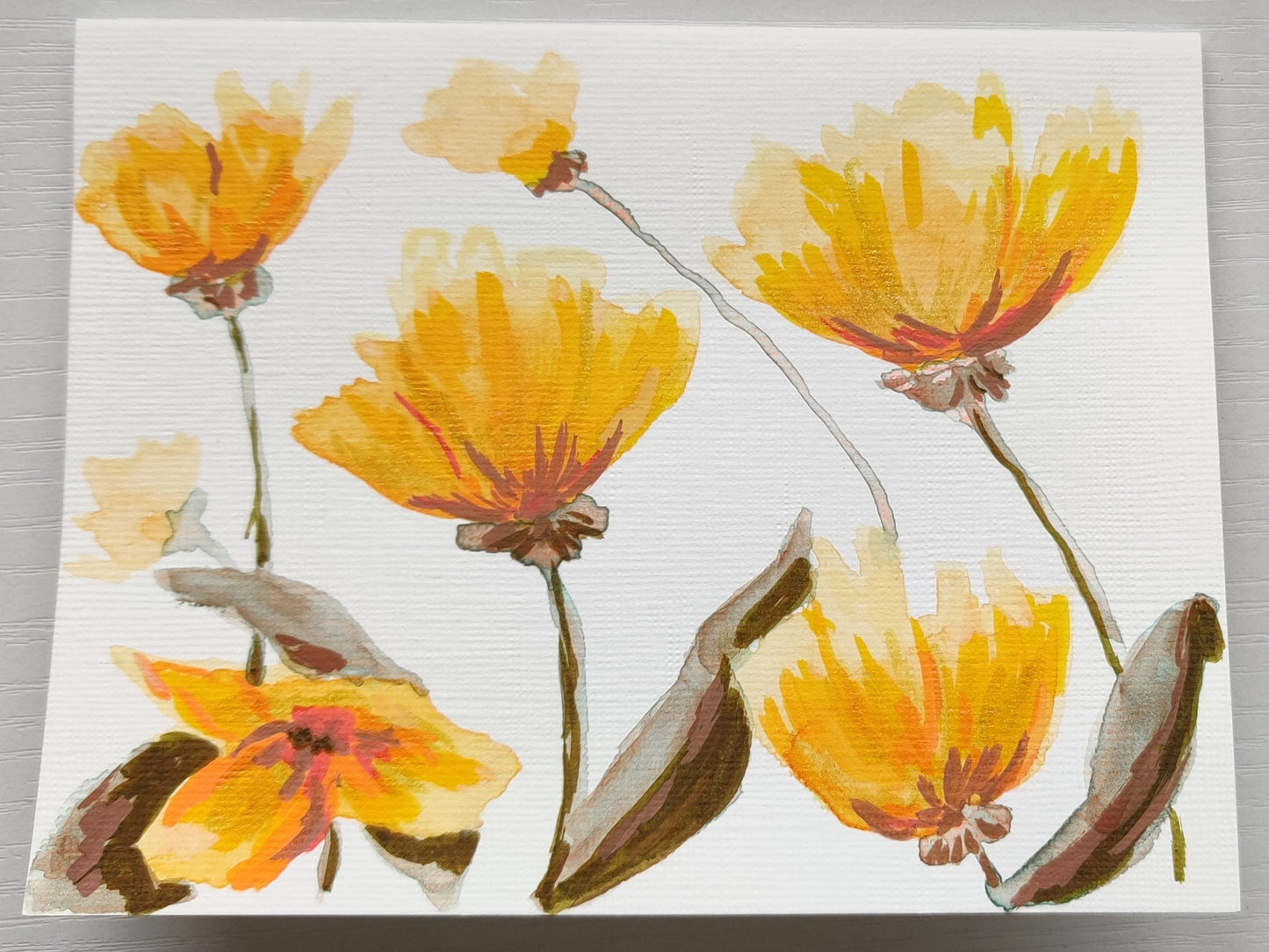 "Efflorescence" - Sulfur Cosmos Greeting Card