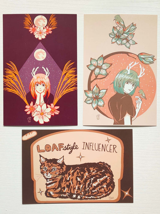 Set of 3 Postcards - Tote Bag Designs