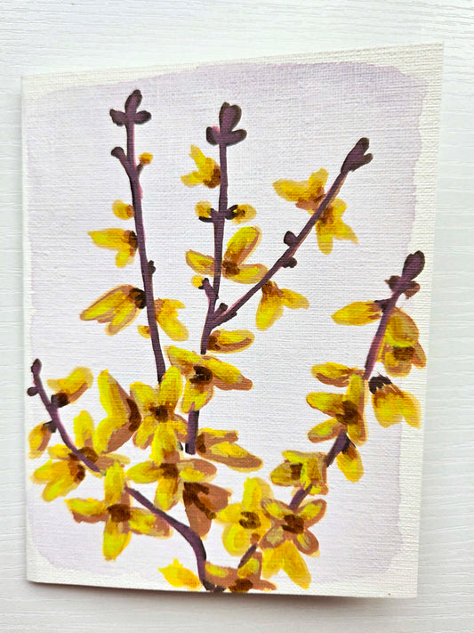 "Burgeon" - Forsythia Greeting Card