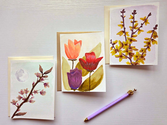 "Burgeon" Greeting Card Set of 3