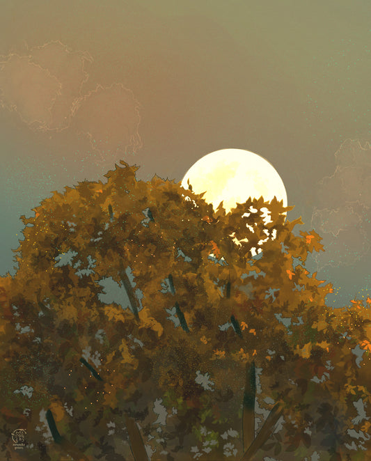 Peeking Fall Moon