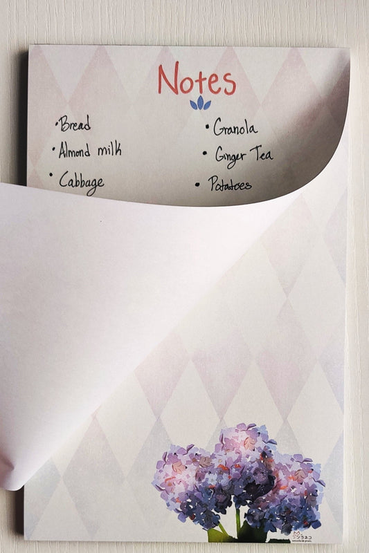 Glimmering Hydrangea Notepad
