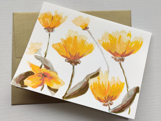 "Efflorescence" - Sulfur Cosmos Greeting Card